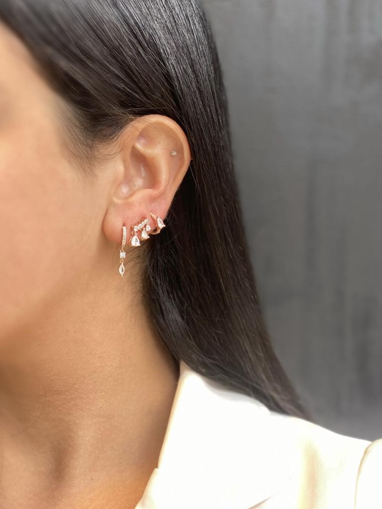 SI017 סט עגילים מהודר לאישה זהב 14 קראט