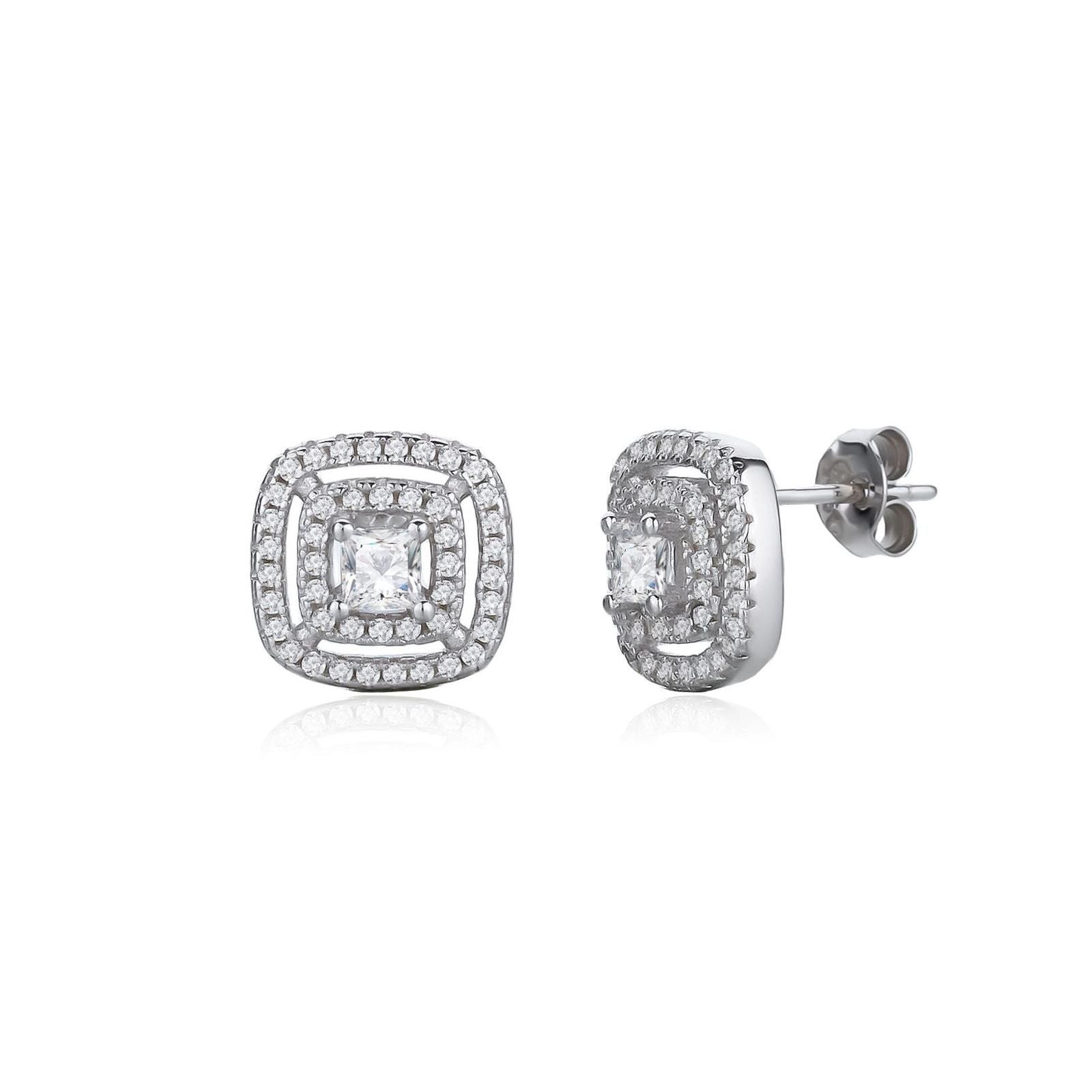 LO00116 עגילים צמודים לאישה משובצים מכסף מלא