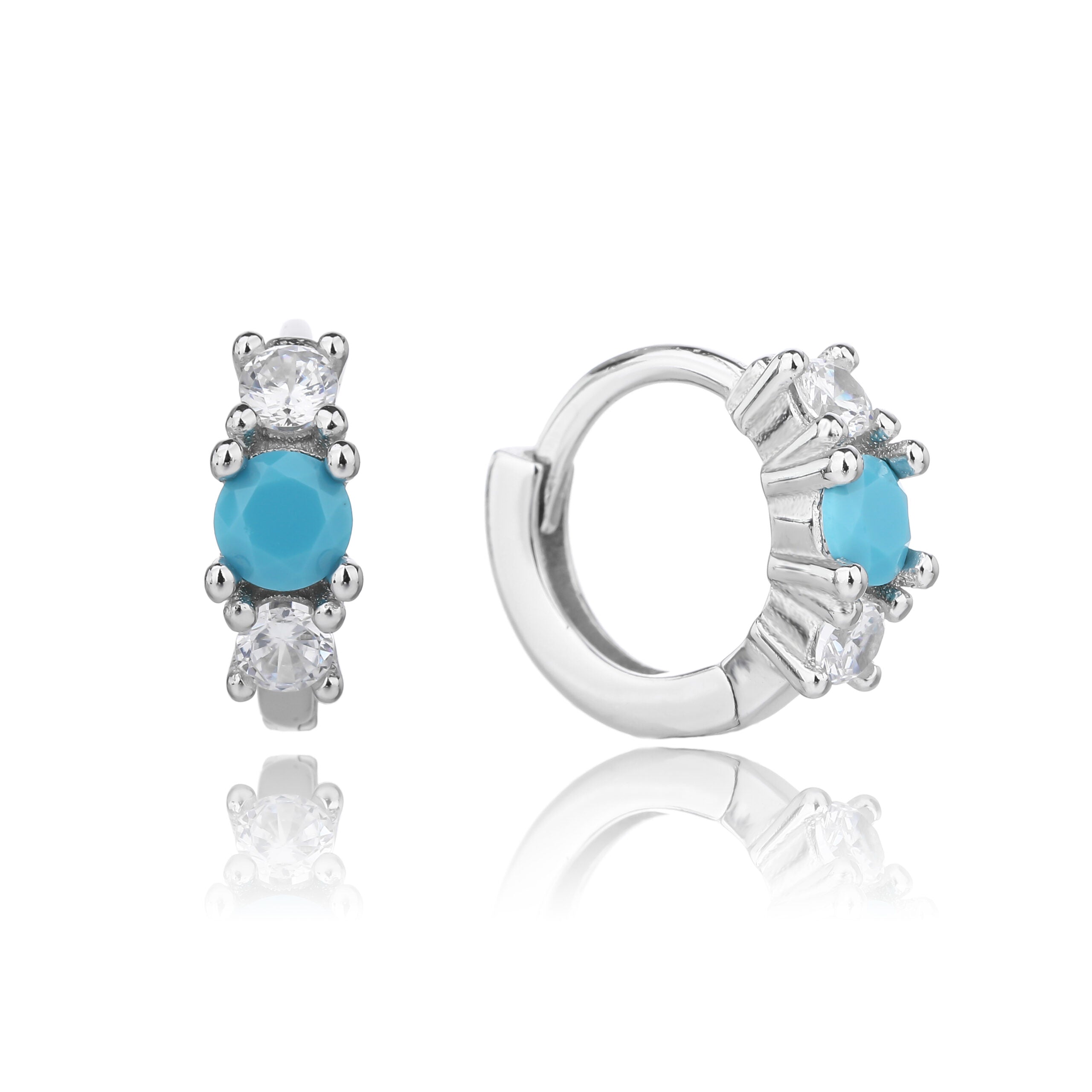 ZSI508 עגילים לאישה משובצים זרקונים כסף מלא