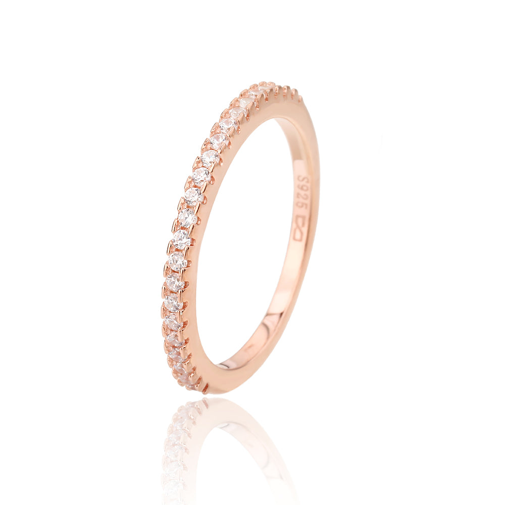 ZSI432 טבעת עגולה משובצת לאיזה רוז גולד