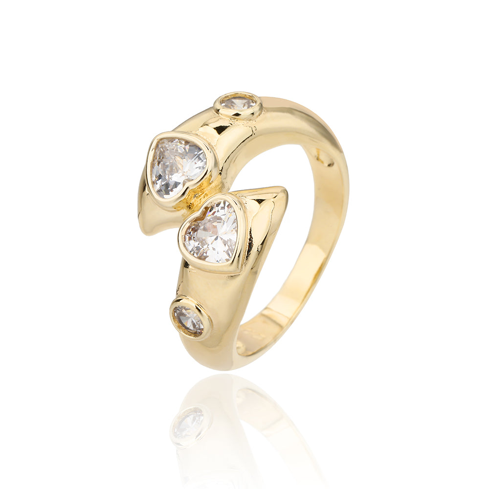 ZSI726 טבעת זהב משובצת לאישה גולדפילד 14 קארט