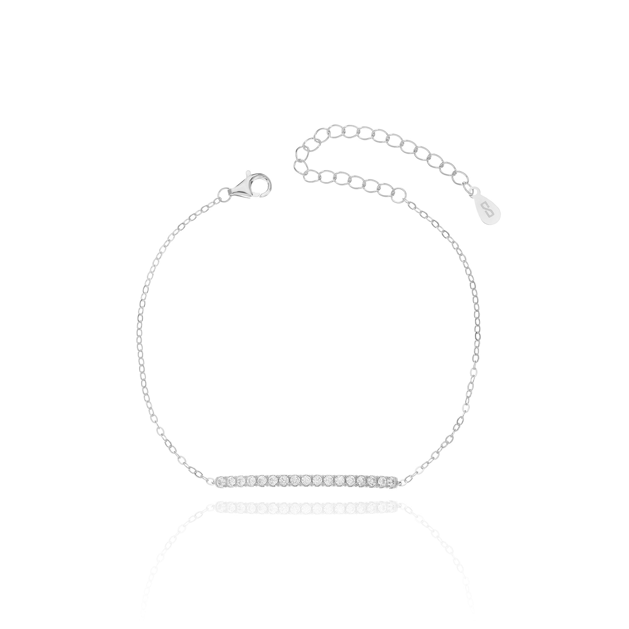 ZSI549 צמיד פס משובץ לאישה כסף מלא