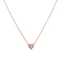 TSI5078 שרשרת לב קטן משובץ לאישה רוז גולד