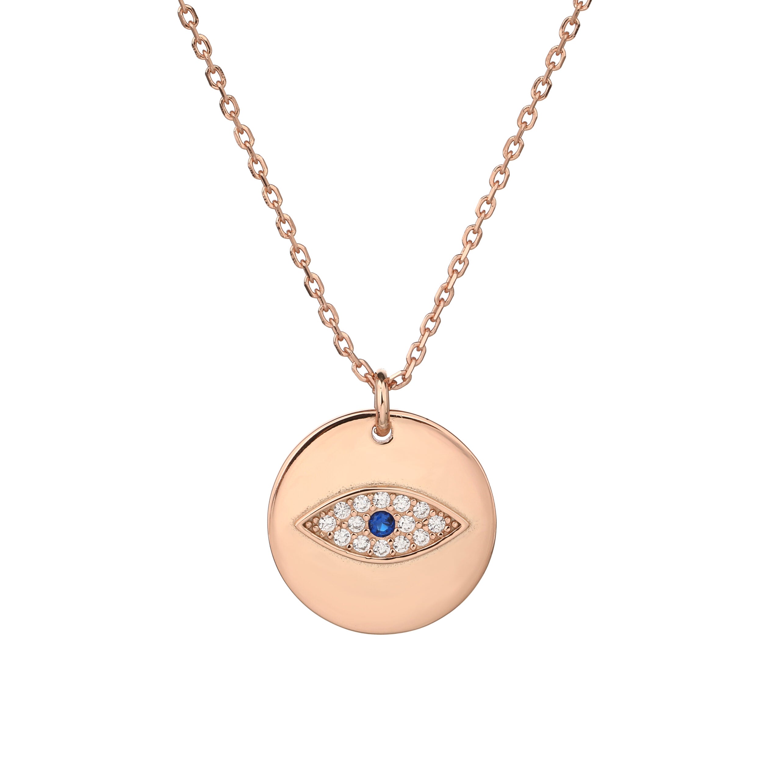 LSI8017 שרשרת עין משובצת לאישה רוז גולד