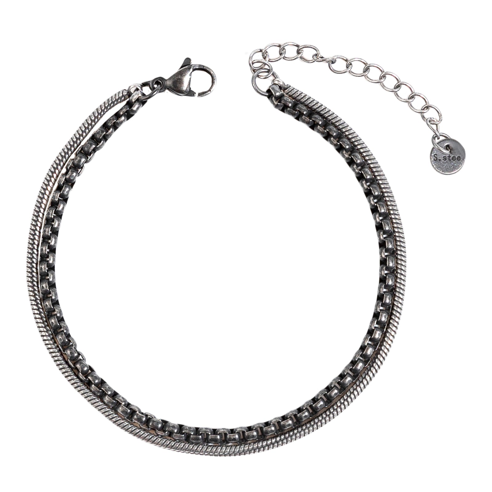 ESI151  צמיד סטיל כפול לגבר