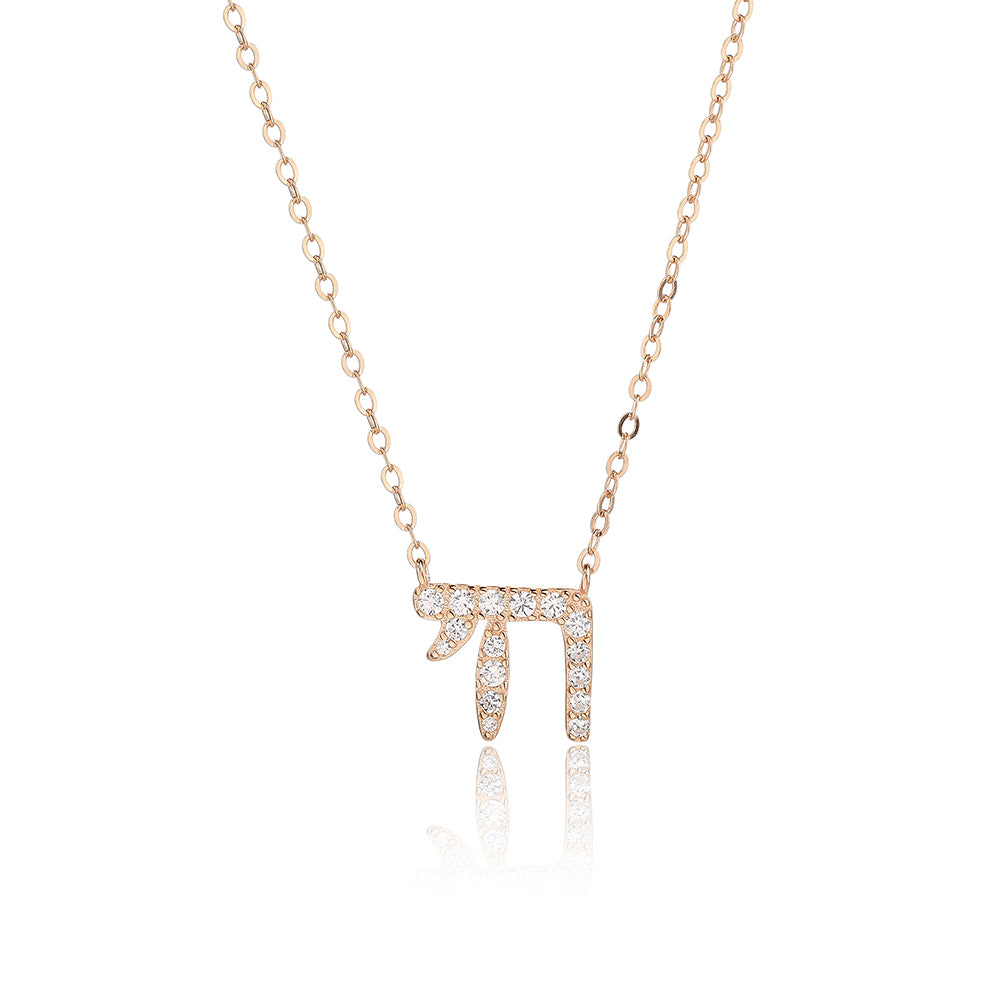 ZSI478 שרשרת חי לנשים משובצת רוז גולד