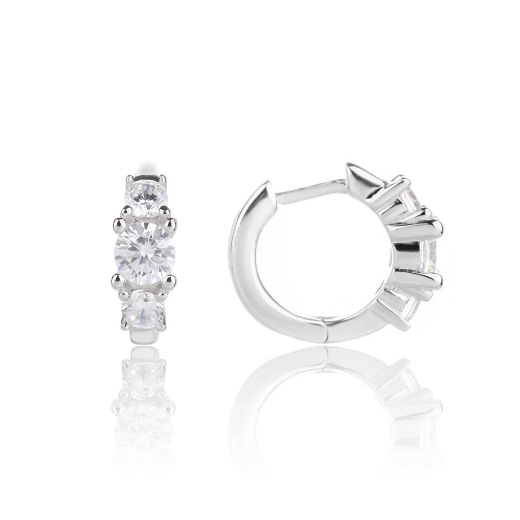 ZSI508 עגילים לאישה משובצים זרקונים כסף מלא