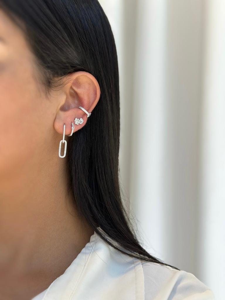 ZSI553 עגילים נופלים לאישה משובצים זרקונים מכסף מלא