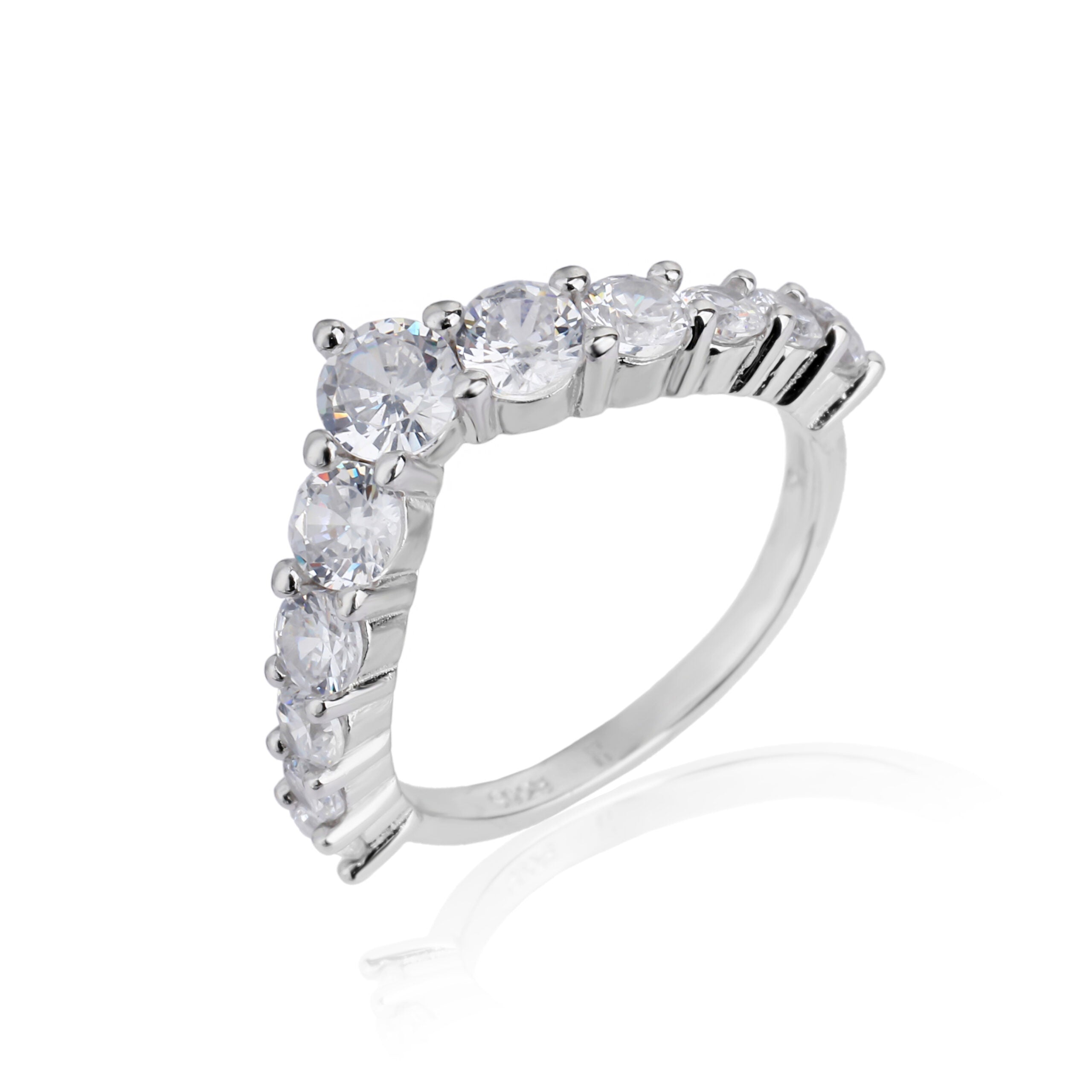 ZSI214 טבעת קולייר לאישה משובצת זרקונים כסף מלא