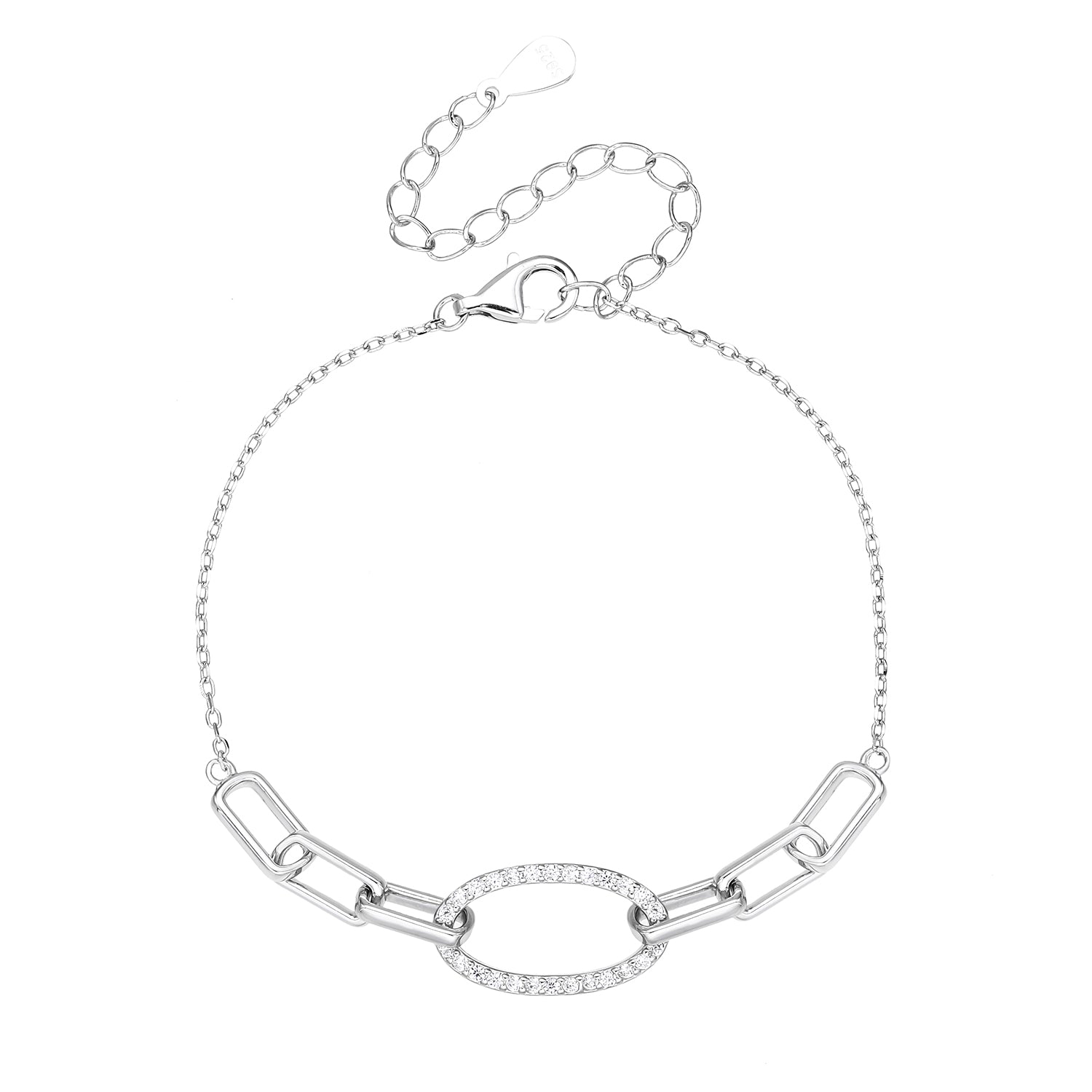 ZSI768 צמיד משובץ לאישה כסף מלא