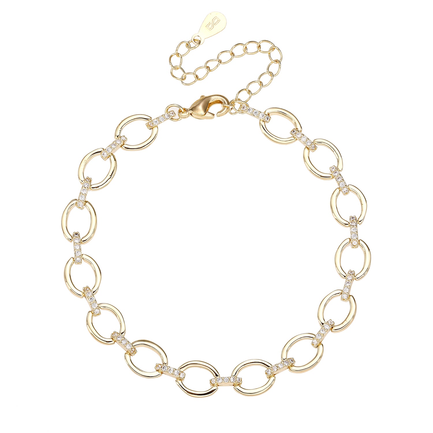 ZSI777 צמיד חוליות זהב לאישה גולדפילד 14 קראט