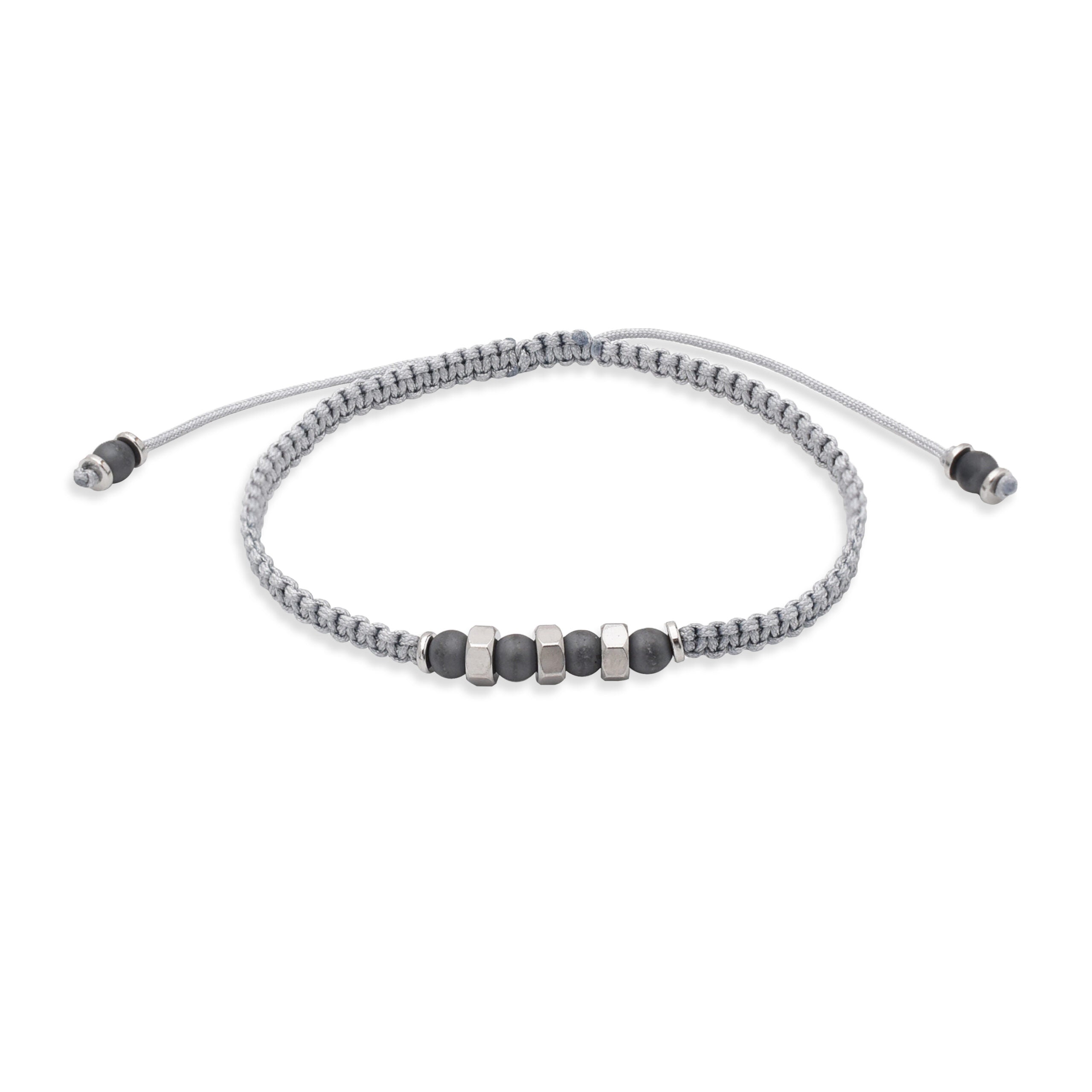 ESI817 צמיד סטיל כסף כדורים לגבר