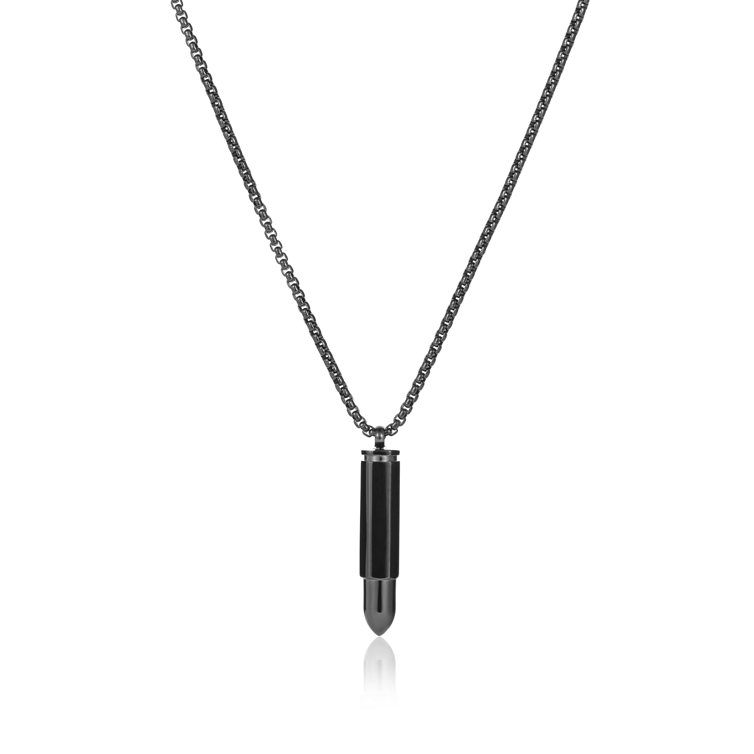 ESI355 שרשרת קליע שחור לגבר