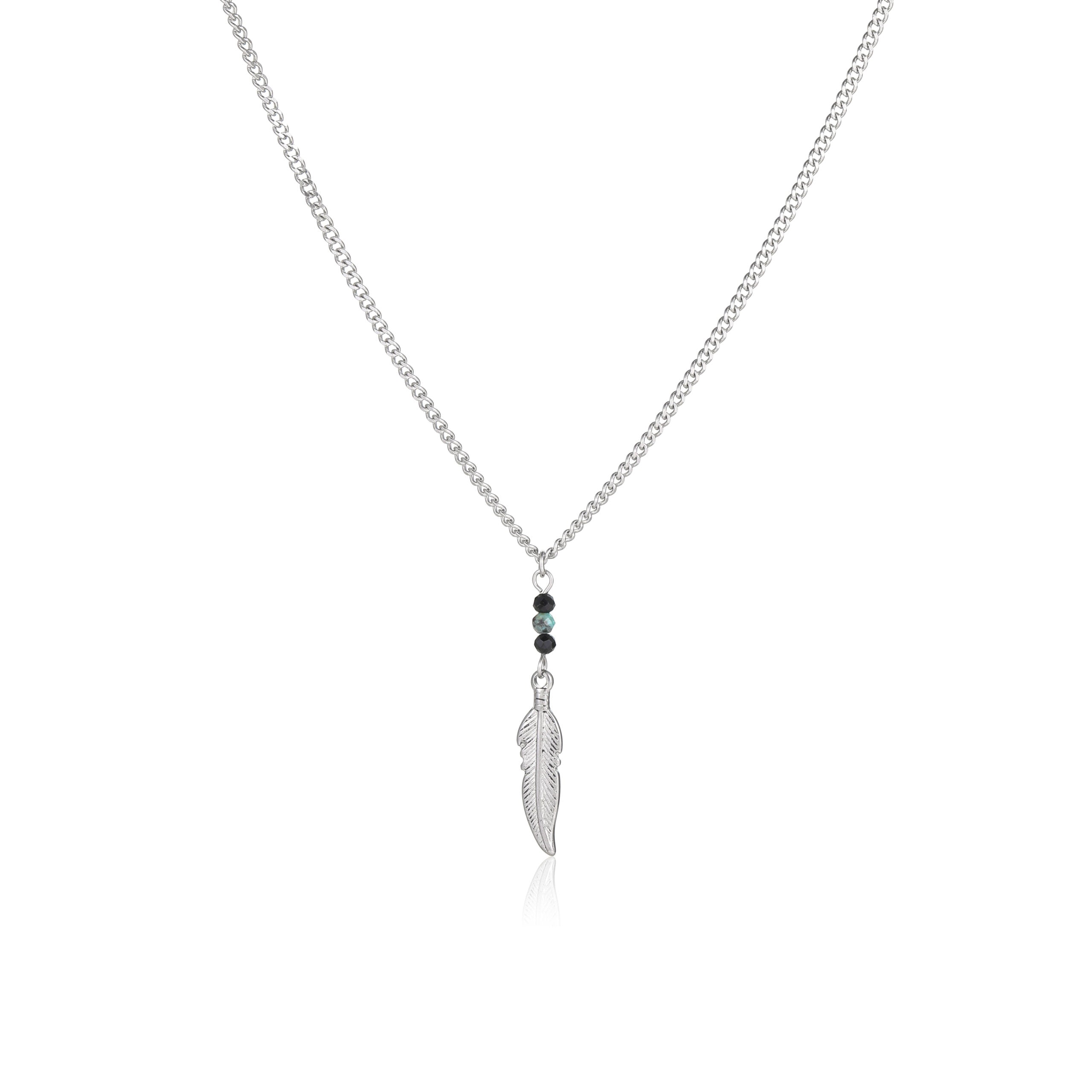 ESI374 שרשרת נוצה מכסף לגבר