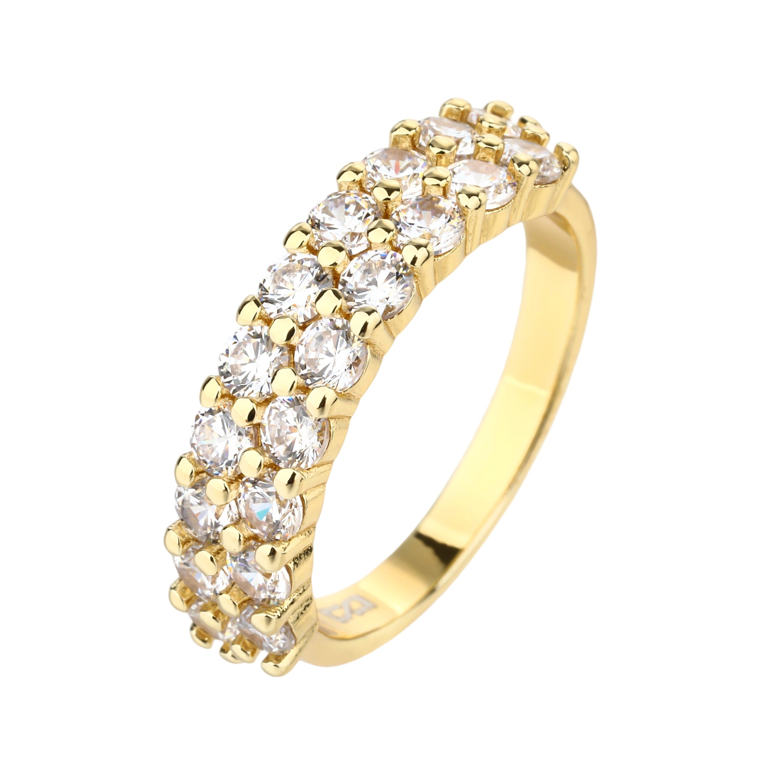 KSI6078 טבעת זהב משובצת לאישה גולדפילד 14 קראט