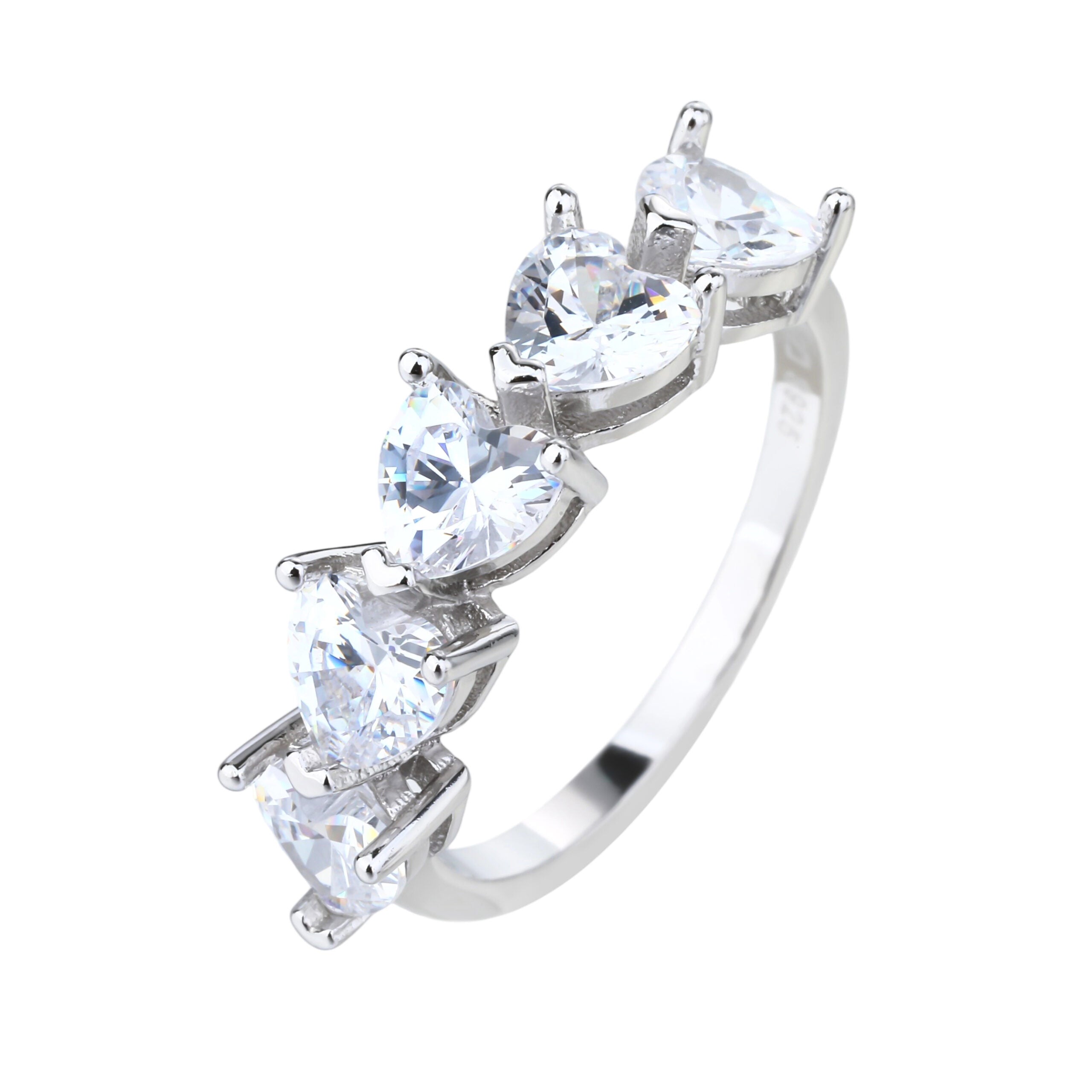 KSI6085 טבעת לאישה משובצת  זרקונים כסף מלא