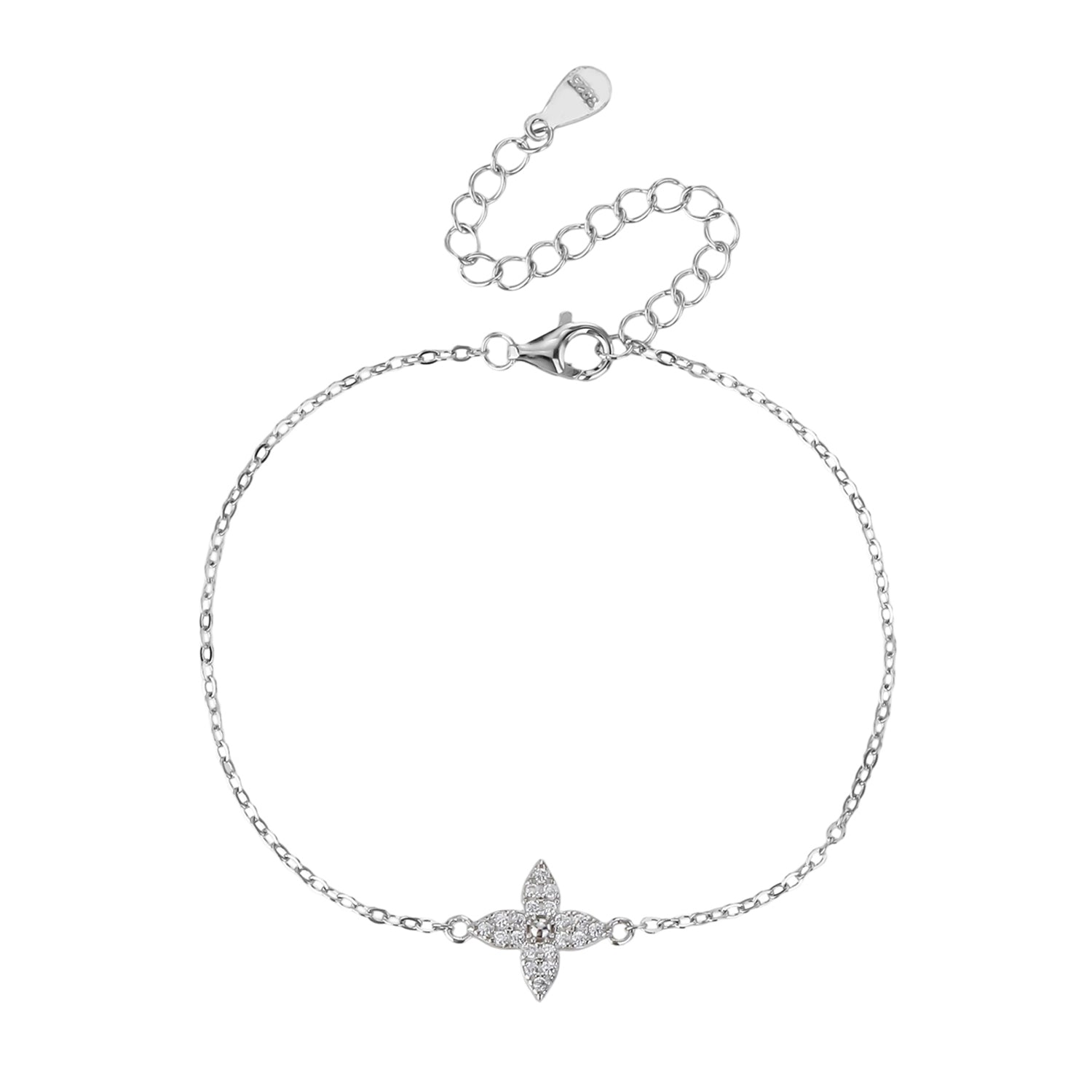 ZSI894 צמיד כוכב משובץ לאישה כסף מלא