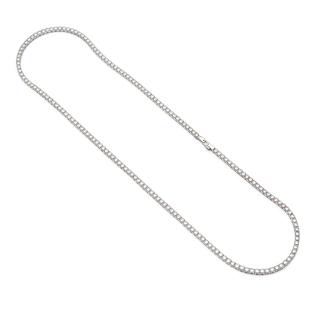 ESI501 שרשרת טניס משובצת לגבר כסף מלא 3ממ