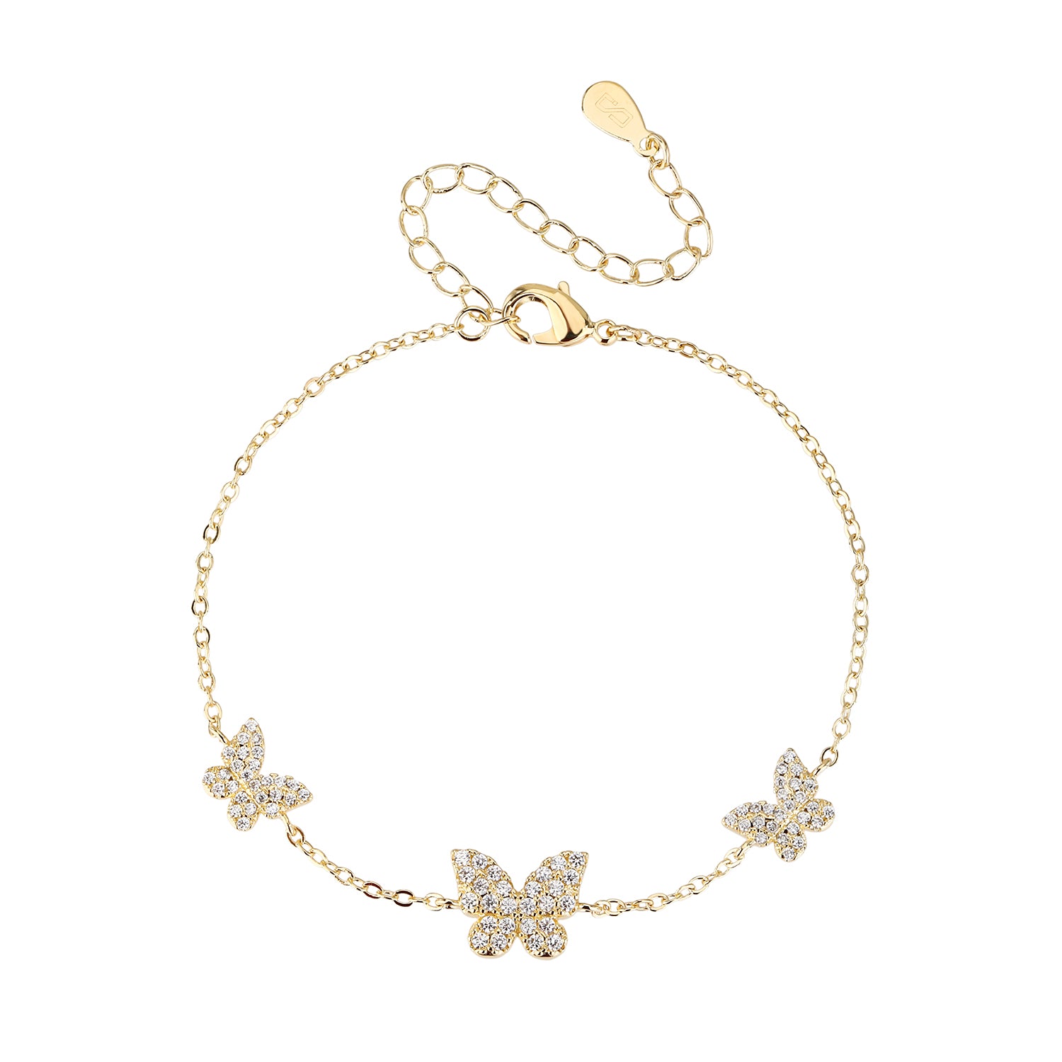 ZSI985 צמיד פרפרים זהב משובץ לאישה