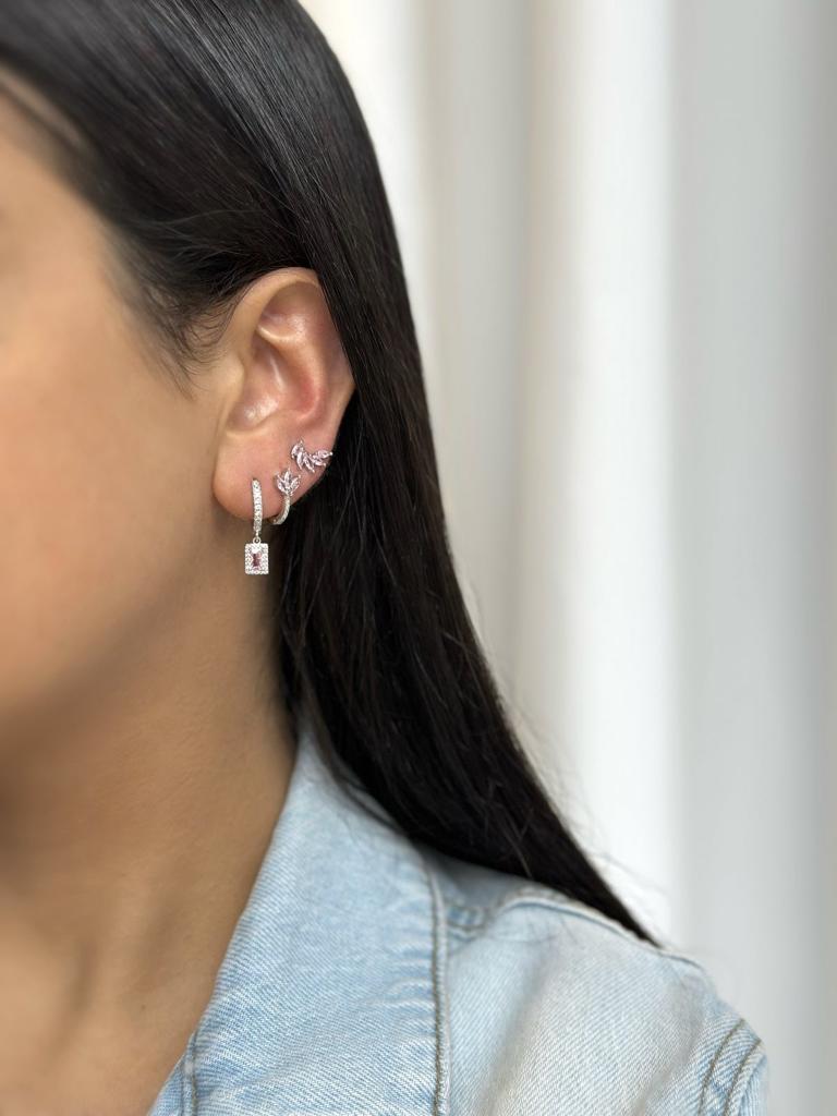 SI020 סט עגילים משובץ לאישה מכסף מלא VITA