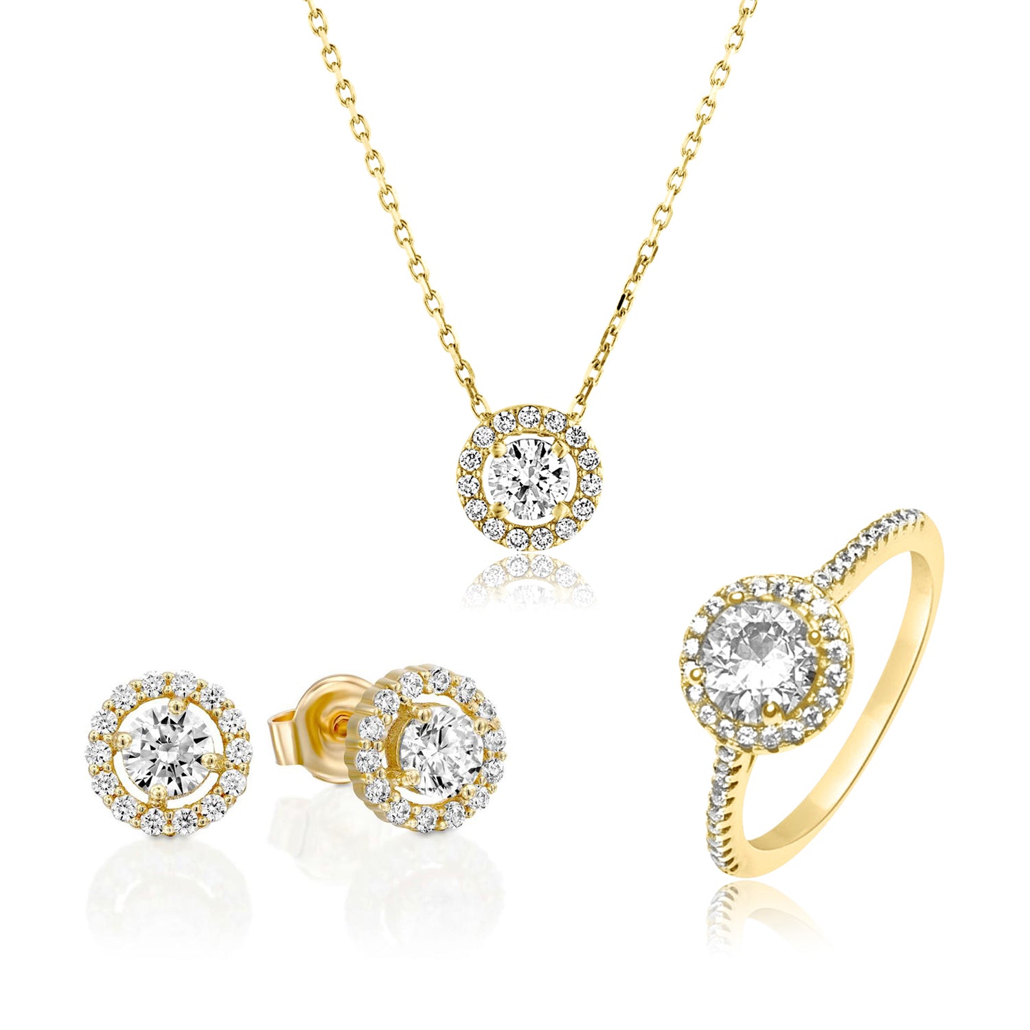 SI038 סט 3 תכשיטים לאישה זהב גולדפילד 14 קראט