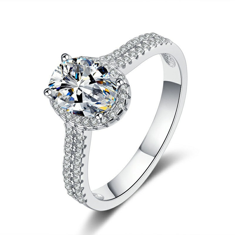 ZSI008 טבעת לאישה משובצת זרקונים כסף מלא