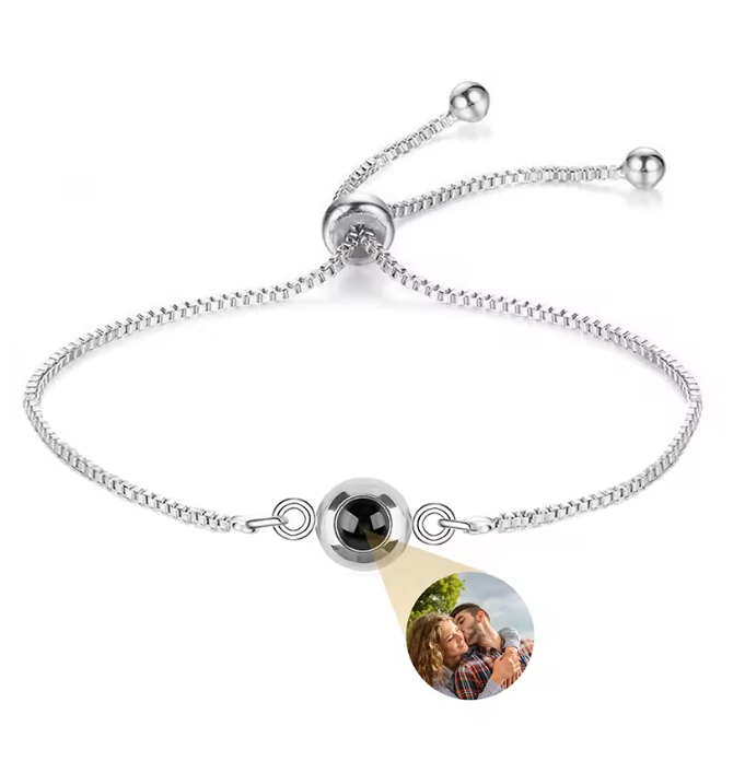 צמיד לגבר/אישה עם תמונה אישית לבחירה מכסף/זהב