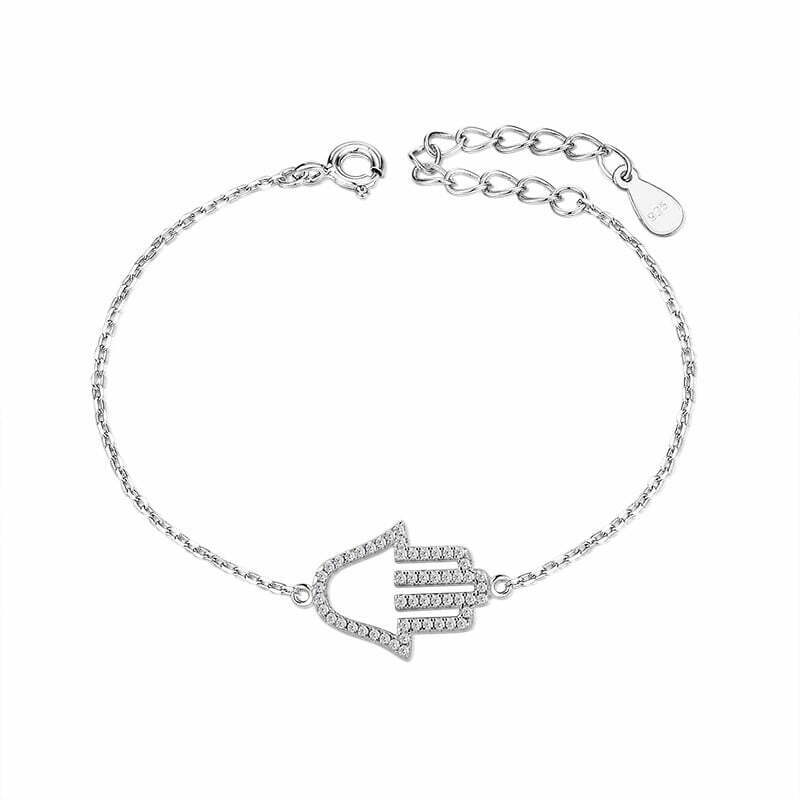 JSI140 צמיד חמסה משובץ לאישה כסף מלא